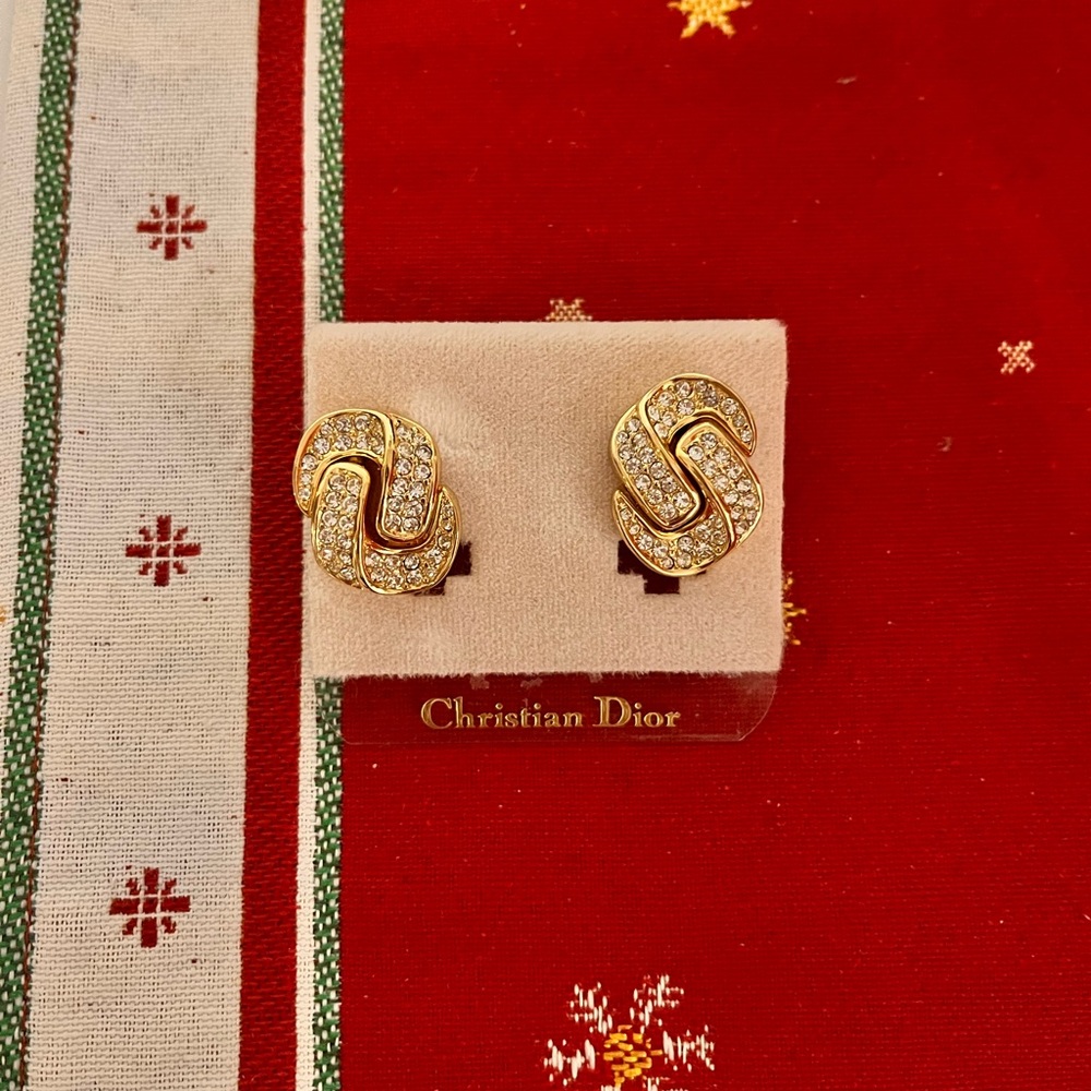 Christian Dior gold clip ons
